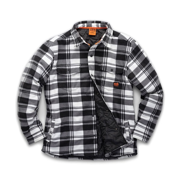 Scruffs Herr Rutig Vadderad Skjorta L Svart/Vit Black/White L