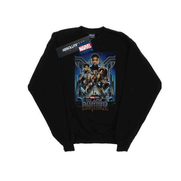 Marvel Studios Boys Black Panther Poster Sweatshirt 7-8 år B Black 7-8 Years