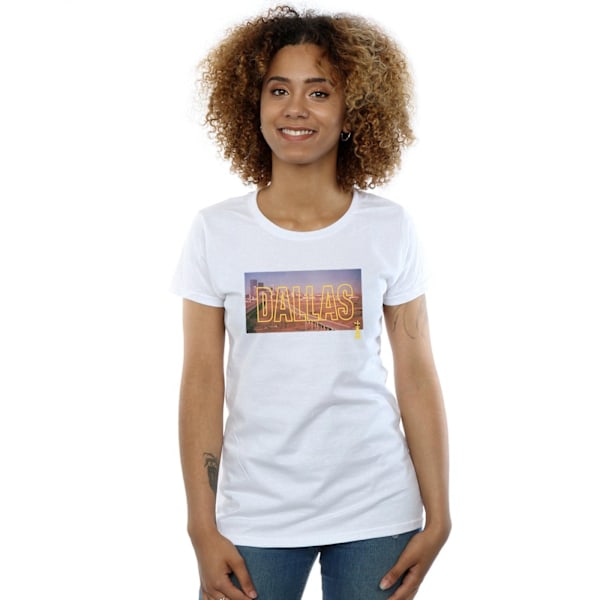 Dallas Dam/Kvinnor Öppningstexter Bomull T-shirt L Vit White L