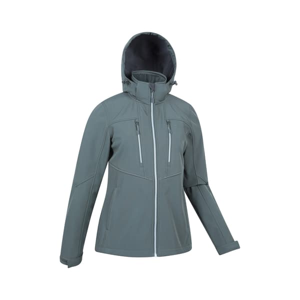 Mountain Warehouse Genesis Vindtät Softshelljacka för Dam Khaki Green 16 UK