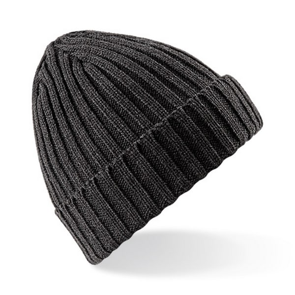 Beechfield Unisex Chunky Ribbed Winter Beanie Hat One size Char Charcoal One size
