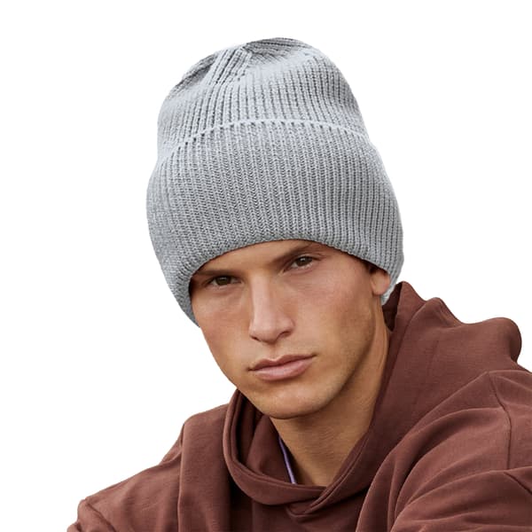 Beechfield Unisex Vuxen Cuffed Oversized Beanie One Size Light Light Grey One Size