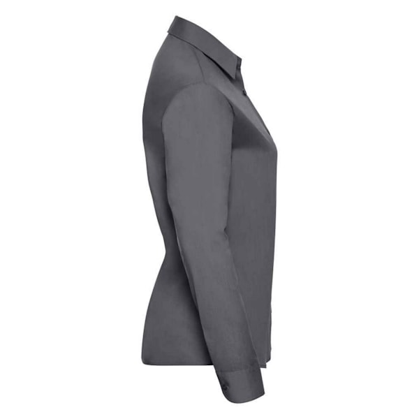 Russell Collection Dam/Kvinna Poplin Lätt-Skötsel Långärmad Convoy Grey XXL