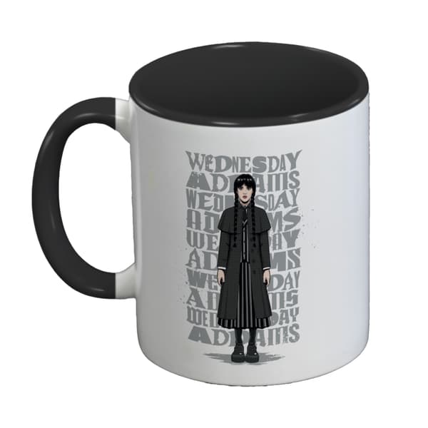 Wednesday Inner Two Tone Wednesday Addams Mugg One Size Vit/Sv White/Black One Size