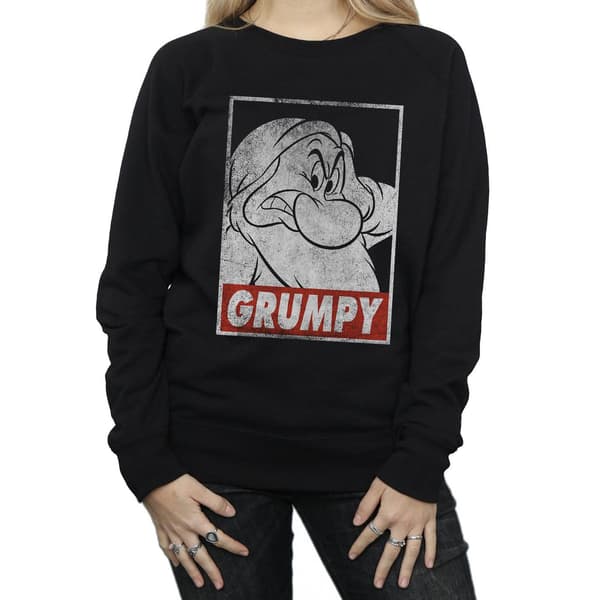 Snövit och de sju dvärgarna Dam/Dam Grumpy Poster Sweatshirt Black S