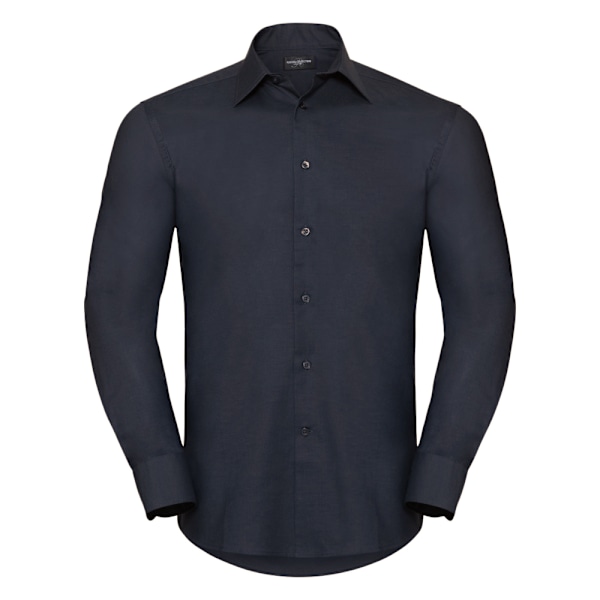 Russell Collection Herrskjorta Långärmad Easy Care Skräddarsydd Oxford S Black 16.5inch
