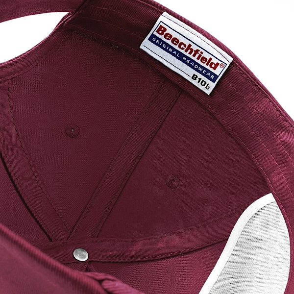 Beechfield Plain Unisex Junior Original 5 Panel Baseball Cap On Burgundy One Size