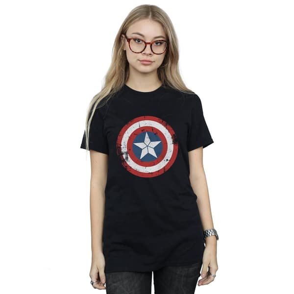 Marvel Dam/Dam Captain America Civil War Distressed Shield Black S