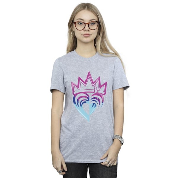 Disney Dam/Kvinnor Descendants Rosa Krona Bomull Boyfriend T- Sports Grey 3XL