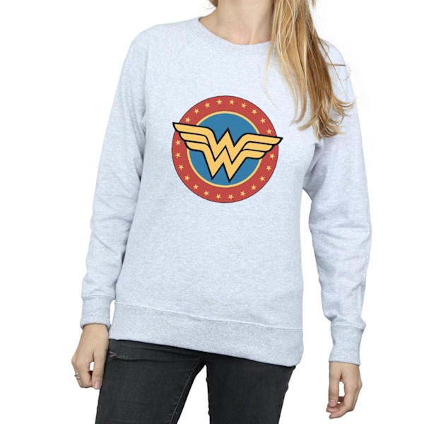 Wonder Woman Dam/Kvinnor Logo Heather Sweatshirt S Heather Grå Heather Grey S