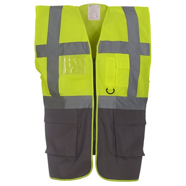 Yoko Hi-Vis Premium Executive/Manager Väst / Jacka 3XL Hi Hi Vis Yellow/Grey 3XL