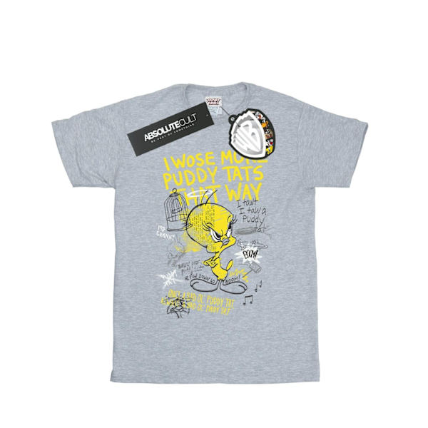 Looney Tunes Mens More Puddy Tats Tweety Bomull T-shirt L Sport Sports Grey L