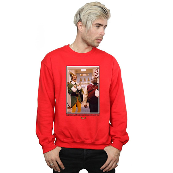 Elf Herr OMG Santa Foto Sweatshirt S Röd Red S