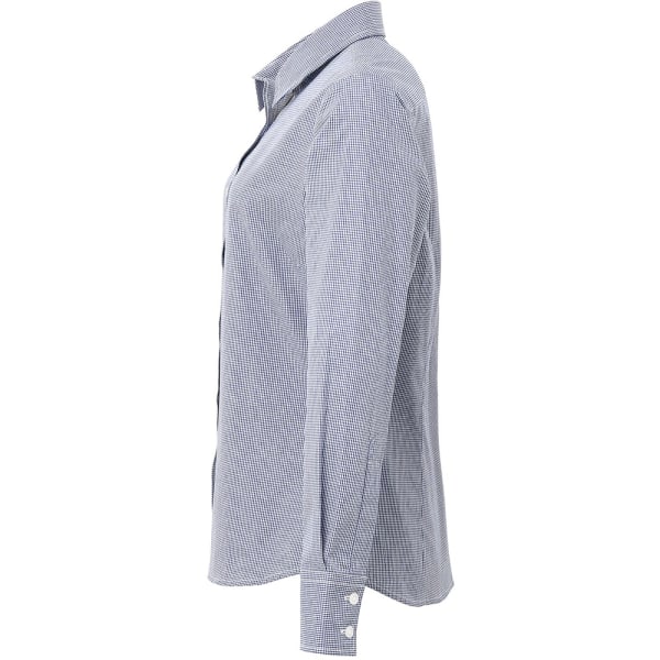 Premier Dam/Dam Microcheck långärmad skjorta S Marinblå/Vit Navy/White S