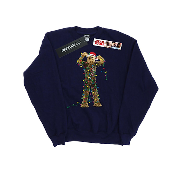 Star Wars Chewbacca Julbelysning Sweatshirt XXL Marinblå Herr Navy Blue XXL