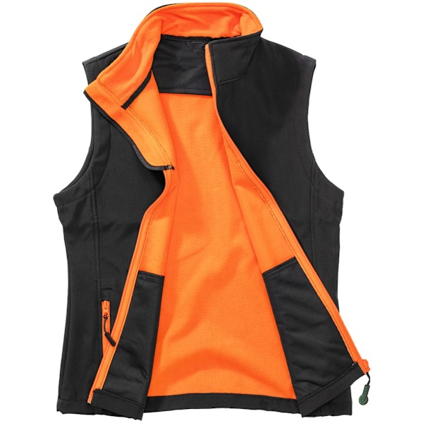 Result Dam/Kvinnor Softshell Väst XXL Svart/Orange Black/Orange XXL