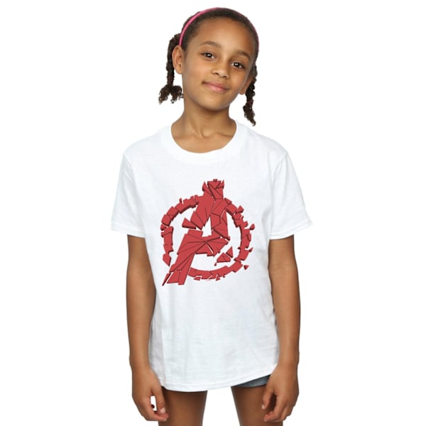 Marvel Girls Avengers Endgame Shattered Logo Bomull T-shirt 5-6 White 5-6 Years