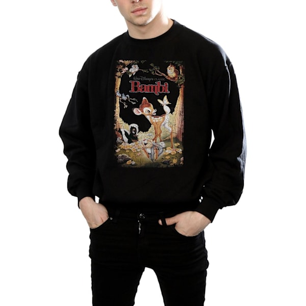 Bambi Herr Retro Poster Bomullströja XL Svart Black XL