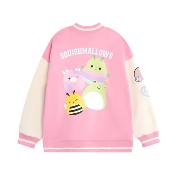 Squishmallows Flickor Squish Squad Varsity Jacka 12-13 År Rosa Pink Solid 12-13 Years