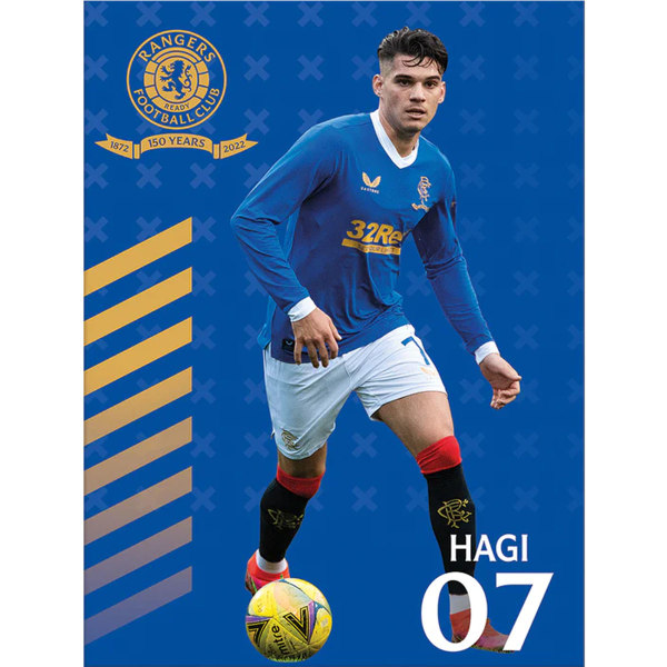Rangers FC Hagi Print 40cm x 30cm Blå/Gul Blue/Yellow 40cm x 30cm