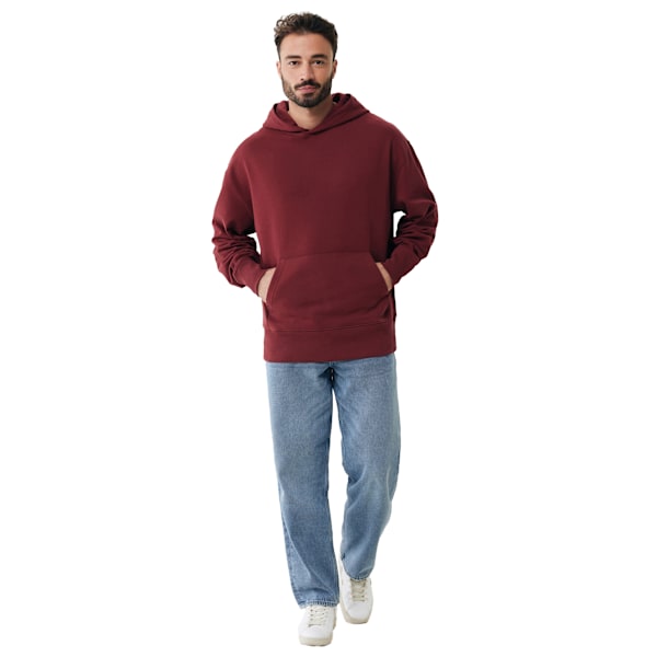 Iqoniq Unisex Vuxen Yoho Återvunnen Bomull Relaxed Fit Hoodie S B Burgundy S