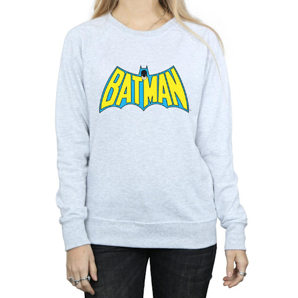 Batman Dam/Kvinnor Retro Logo Heather Sweatshirt XXL Heather Heather Grey XXL