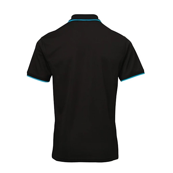 Premier Mens Coolchecker Contrast Pique Polo Shirt L Svart/Solros Black/Sunflower L