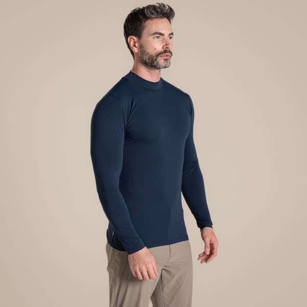 Craghoppers Herr Mock Neck Långärmad Golftröja M Blå Marinblå Blue Navy M