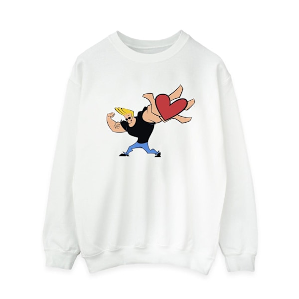 Johnny Bravo Dam/Kvinnor Hjärta Present Sweatshirt XL Vit White XL