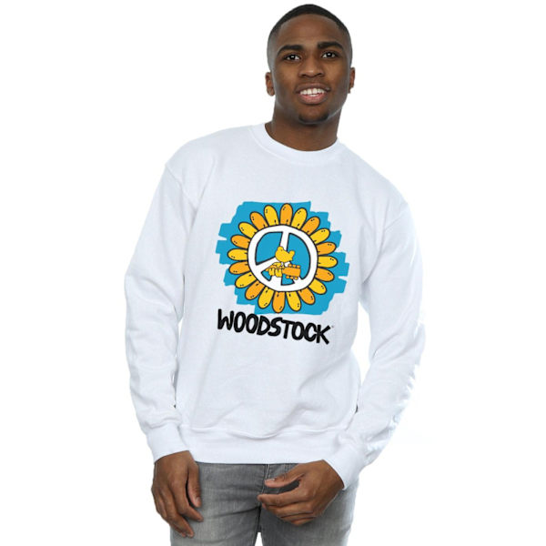 Woodstock Mens Flower Peace Sweatshirt M Vit White M