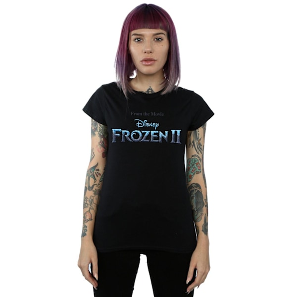 Disney Dam/Kvinnor Frozen 2 Filmlogotyp Bomull T-shirt XL Svart Black XL