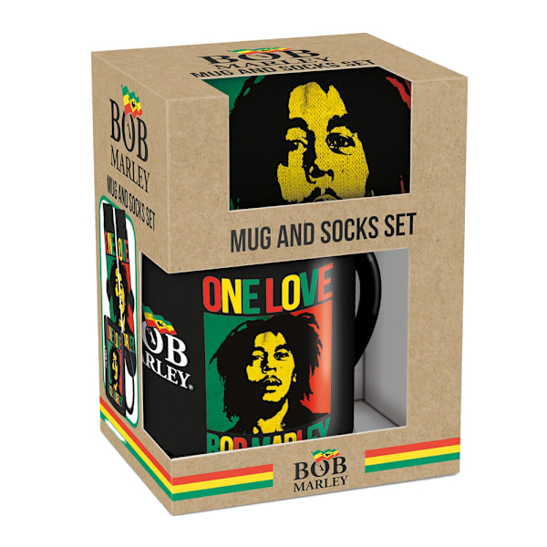 Bob Marley One Love Mugg och Strumpset Storlek One Multifärgad Multicoloured One Size