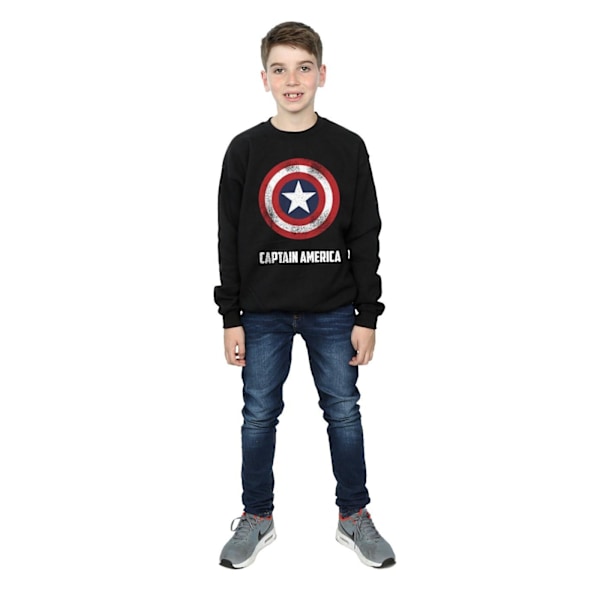 Captain America Pojkar Sköld Tröja 5-6 År Svart Black 5-6 Years
