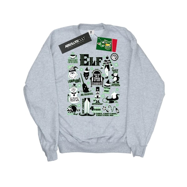 Elf Girls Infografisk Poster Sweatshirt 5-6 år Sports Grey Sports Grey 5-6 Years