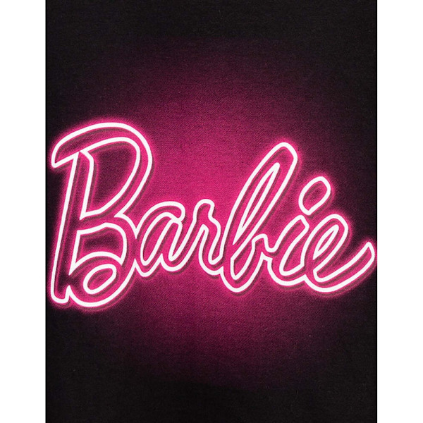 Barbie Dam/Kvinnor Crop Top 3XL Svart/Neon Rosa Black/Neon Pink 3XL
