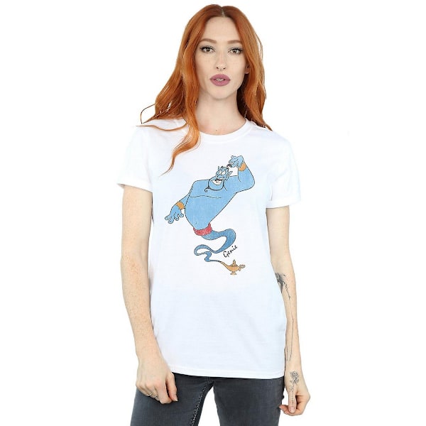 Aladdin Dam/Damer Classic Genie Bomull Boyfriend T-Shirt XX White XXL