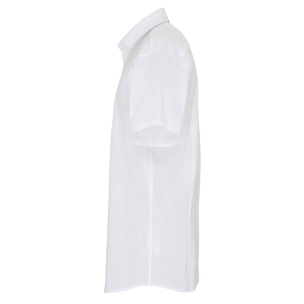 Premier Mens Stretch Fit Poplin Kortärmad Skjorta S Vit White S