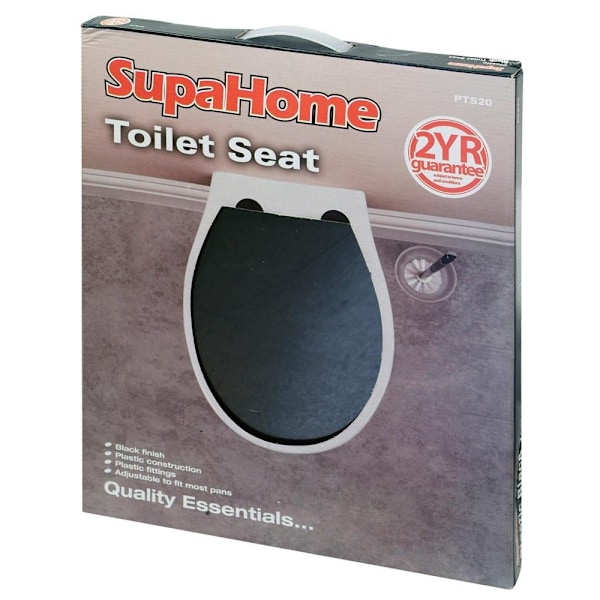 SupaHome Plast Toalettstolssits En Storlek Svart Black One Size
