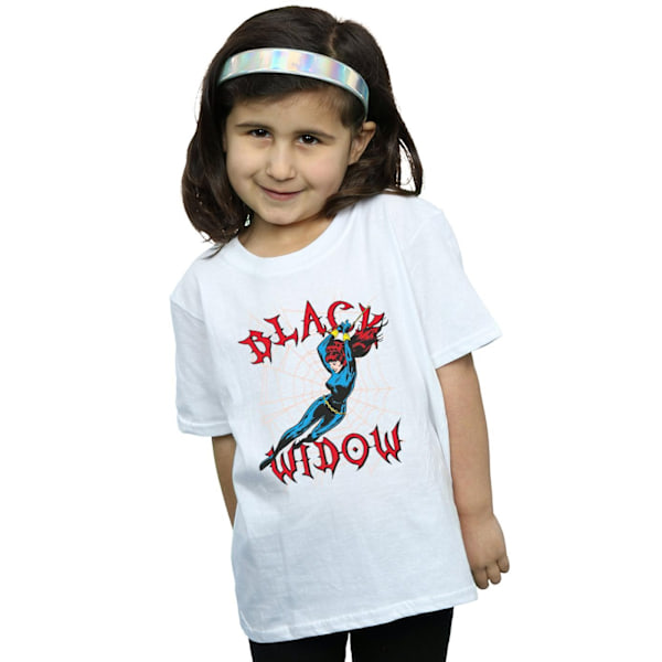 Marvel Girls Black Widow Web Bomull T-shirt 3-4 år Vit White 3-4 Years