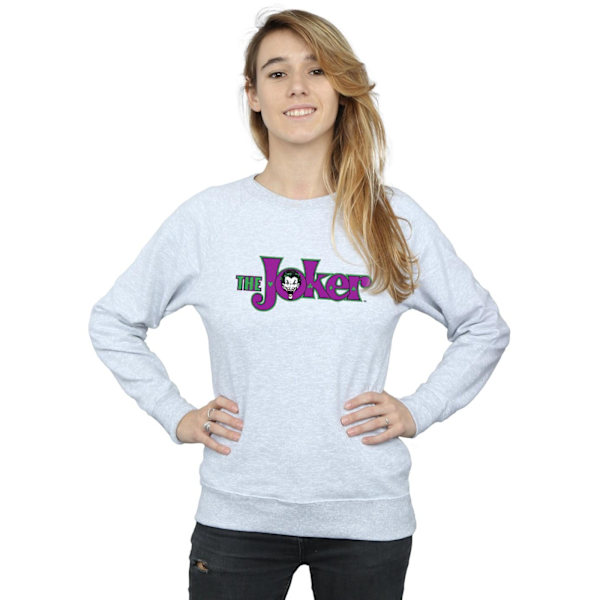 DC Comics Dam/Kvinnor The Joker Text Logo Sweatshirt XL Heath Heather Grey XL