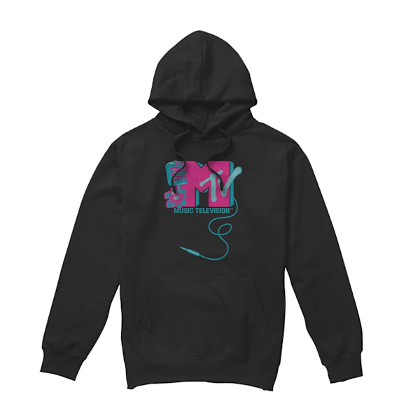 MTV Herr Mikrofon Logotyp Hoodie M Svart Black M