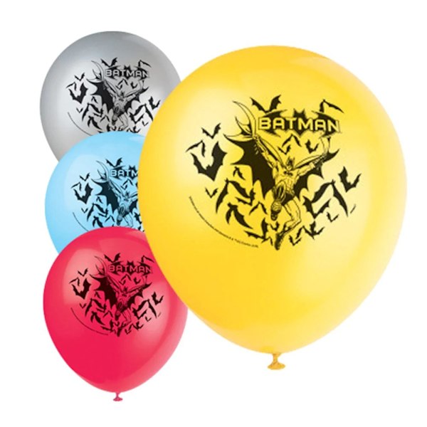 Batman Latexballonger (8-pack) En Storlek Flerfärgad Multicoloured One Size