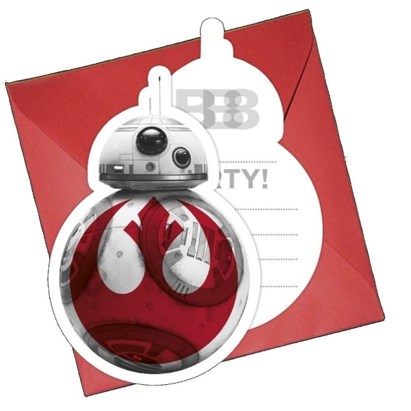 Star Wars: The Last Jedi Invitations (paket med 6) One Size Red/W Red/White/Black One Size