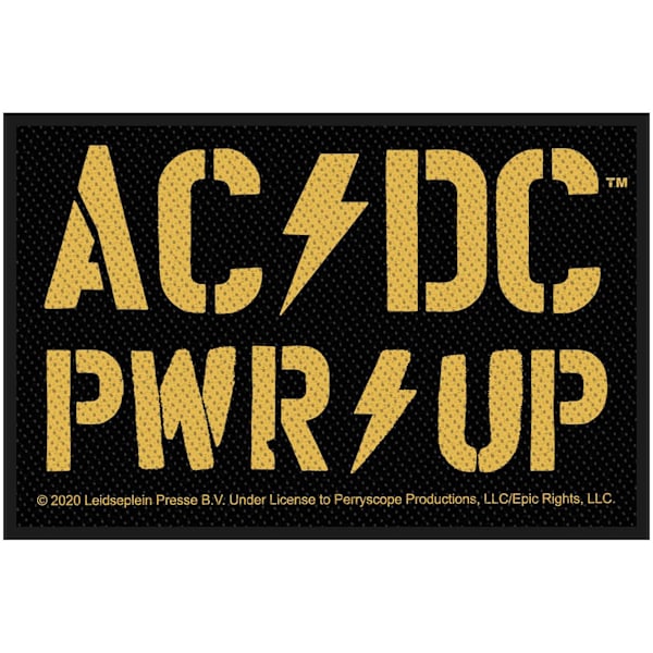 AC/DC PWR-UP Vävda Standard Patch En Storlek Svart/Gul Black/Yellow One Size