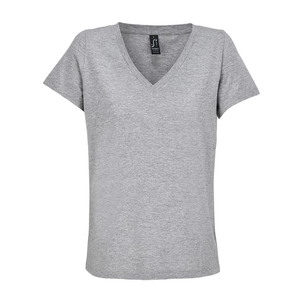 SOLS Dam Regent Marl V-ringad T-shirt M Gråmelerad Grey Marl M