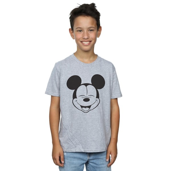 Disney Boys Mickey Mouse Closed Eyes T-Shirt 7-8 år Sports G Sports Grey 7-8 Years