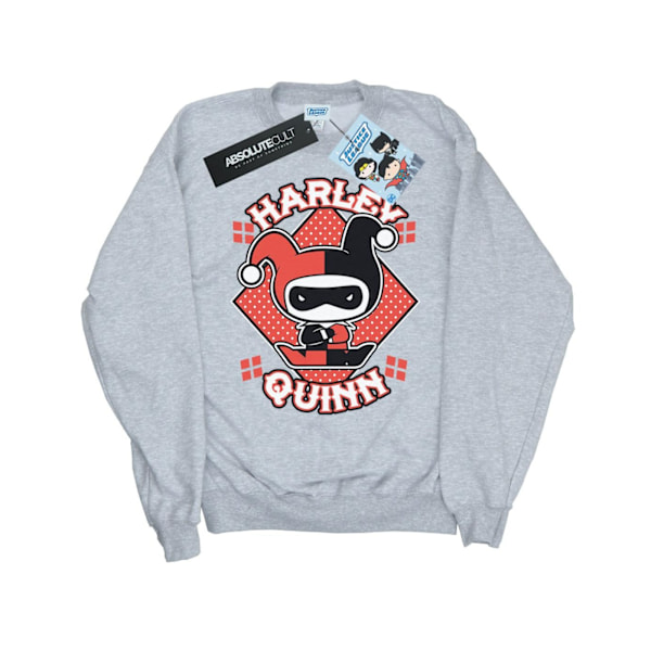 DC Comics Boys Chibi Harley Quinn Badge Sweatshirt 7-8 år Sp Sports Grey 7-8 Years