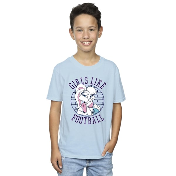 Looney Tunes Boys Lola Bunny Girls Like Football T-Shirt 7-8 år Baby Blue 7-8 Years