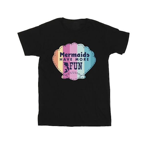 Disney Girls The Little Mermaid Fun Bomull T-shirt 7-8 år Svart Black 7-8 Years