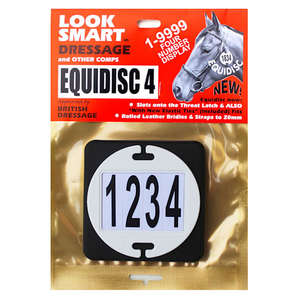 Equidisc 4 Siffror Hästtränsnummer One Size Vit/Svart White/Black One Size
